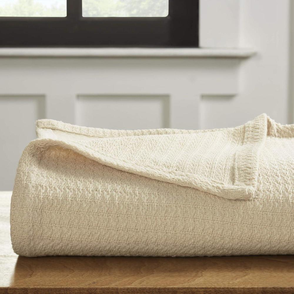 imageSuperior 100 Cotton Toros Textured Blanket All Season Premium Thermal Blanket Woven Reversible UltraSoft and Warm Cotton Blankt for BedCouch Waffle Stitch Collection FullQueen TurquoiseIvory