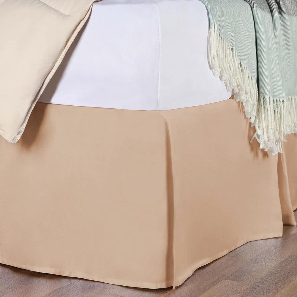 imageSuperior 100 Premium Combed Cotton Bed Skirt with 15quot Drop Classic Pleated Sides and Split Corners to Accommodate Bed Posts Red  KingBeige