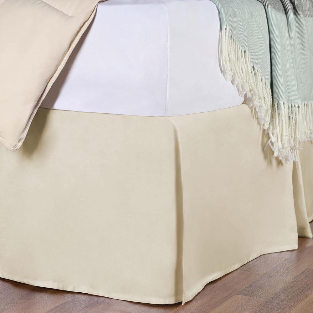 imageSuperior 100 Premium Combed Cotton Bed Skirt with 15quot Drop Classic Pleated Sides and Split Corners to Accommodate Bed Posts Red  KingIvory