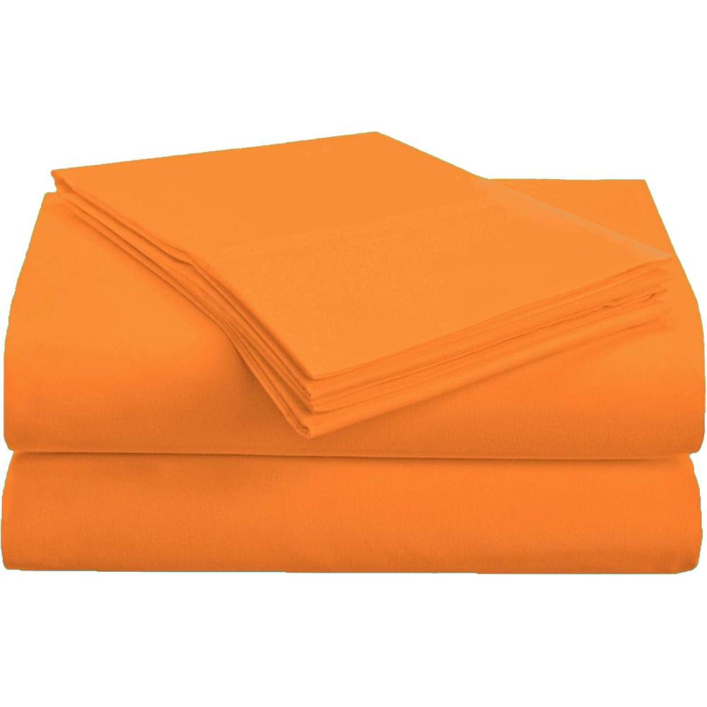 imageSuperior 1500 Series Premium Quality 100 Brushed Soft Microfiber 4Piece Luxury Deep Pocket Cooling Bed Sheet Set Hypoallergenic Wrinkle and Stain Resistant  Full TealOrange