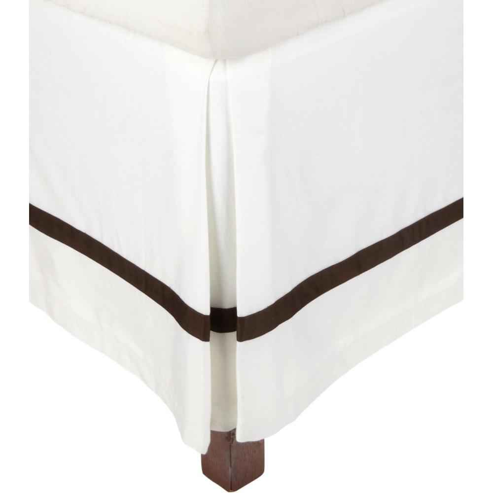 imageSuperior 300 Thread Count 100 Cotton Hotel Collection 15 Inch Drop Twin XL Bed Skirt Mocha with HoneyWhiteChocolate