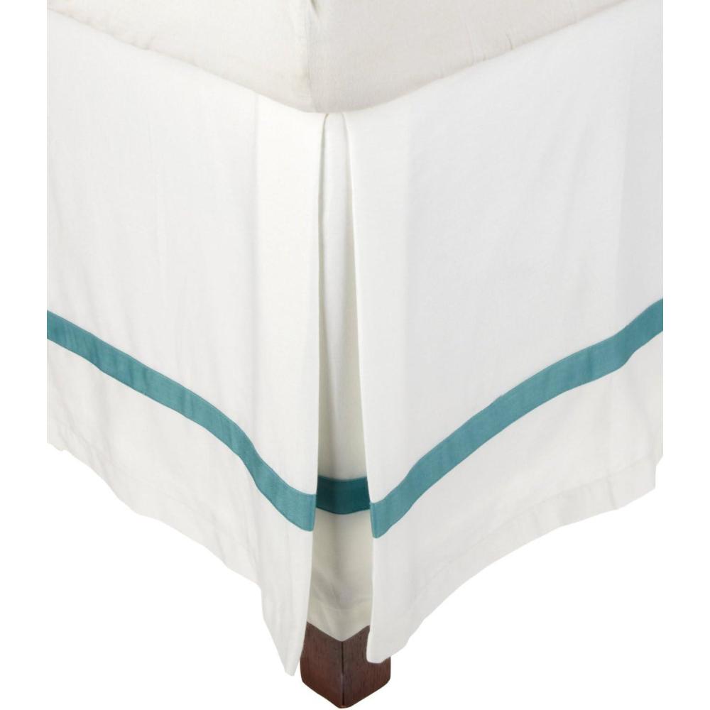 imageSuperior 300 Thread Count 100 Cotton Hotel Collection 15 Inch Drop Twin XL Bed Skirt Mocha with HoneyWhiteTurquoise