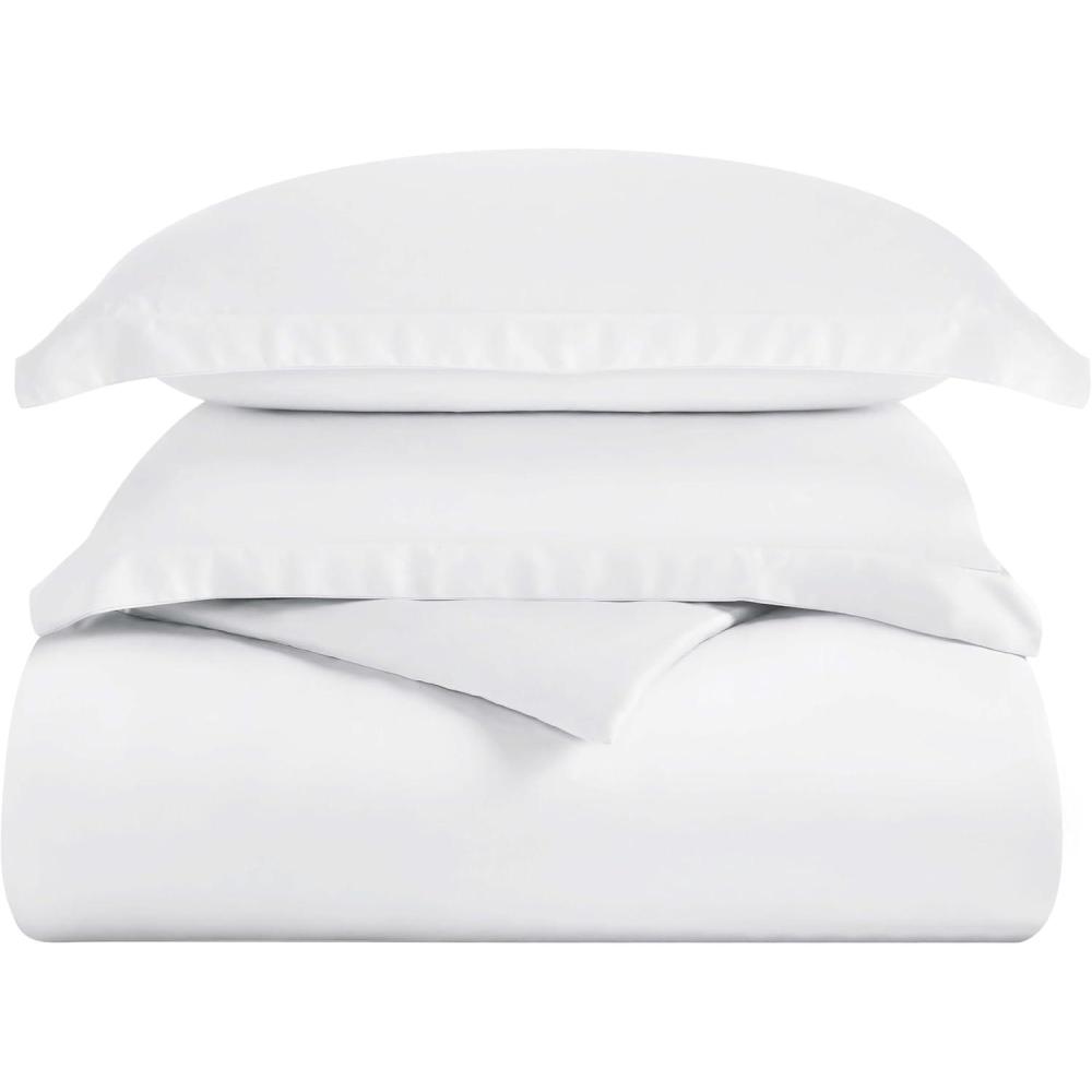 imageSuperior 300 Thread Count Duvet Cover Set 100 Modal from Beech Solid KingCalifornia King WhiteWhite