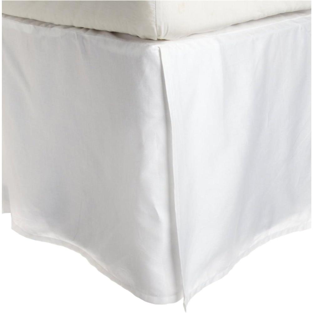 imageSuperior 300Thread Count Solid Cotton Bed Skirt Queen White