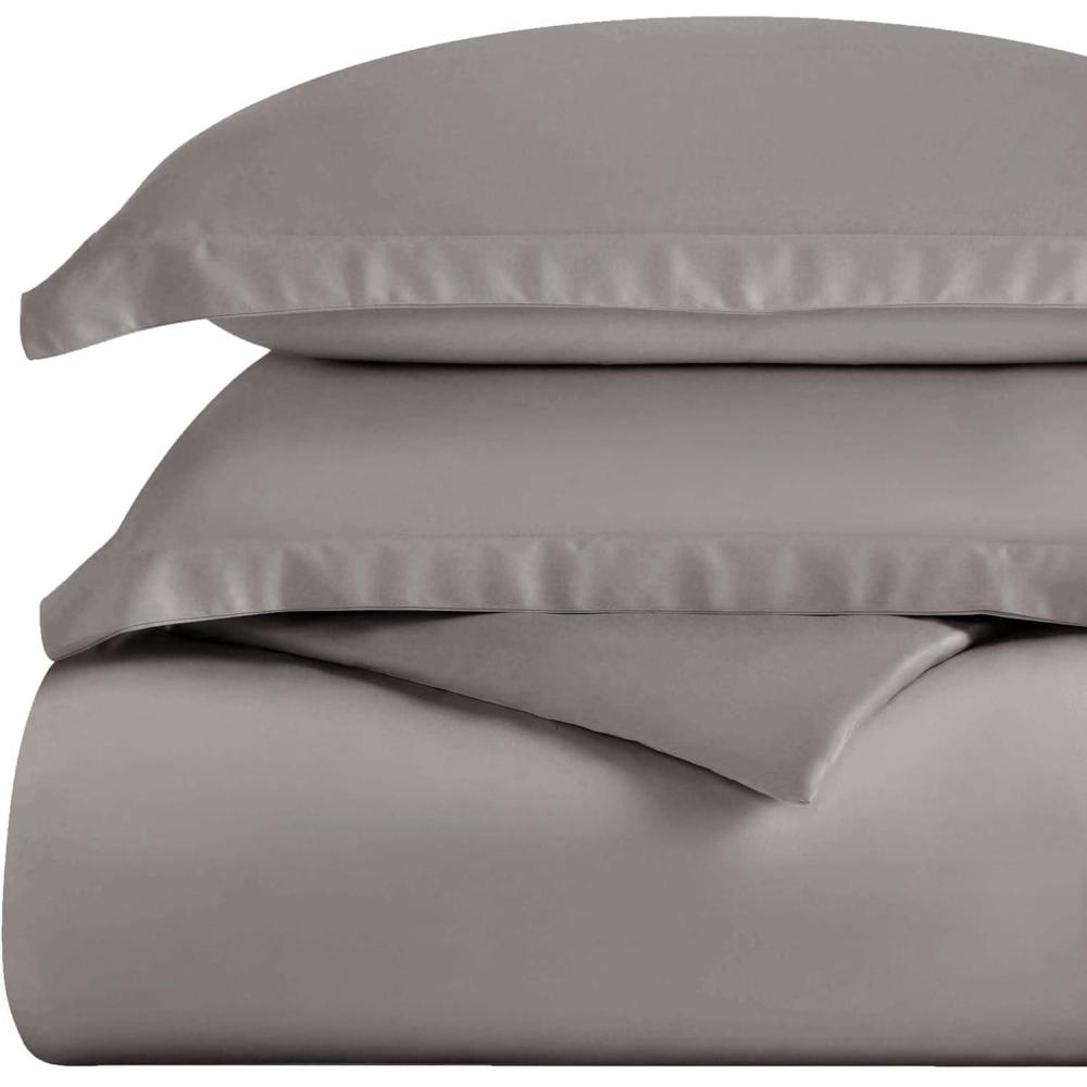 imageSuperior 300Thread Duvet Cover Set Premium LongStaple Cotton Twin BlackGrey