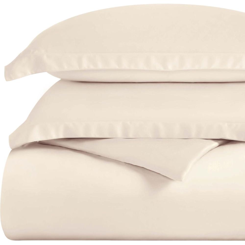 imageSuperior 300Thread Duvet Cover Set Premium LongStaple Cotton Twin BlackIvory
