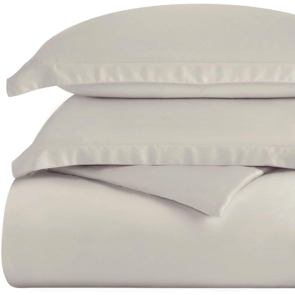 imageSuperior 300Thread Duvet Cover Set Premium LongStaple Cotton Twin BlackLight Grey