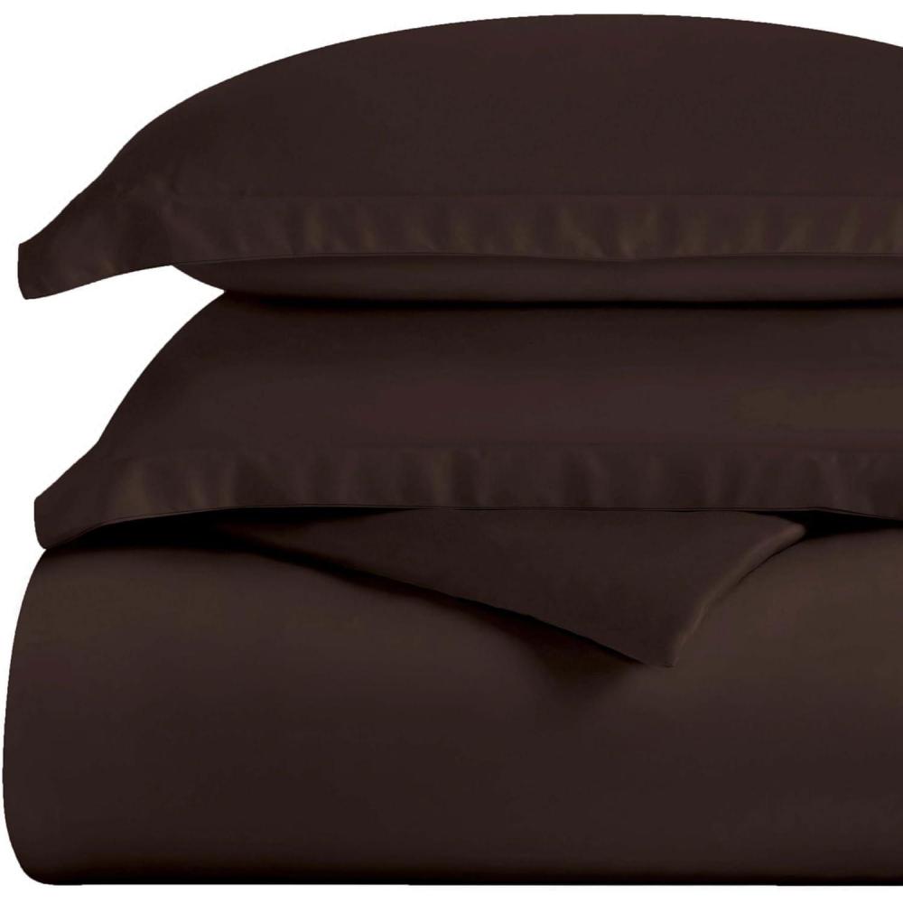 imageSuperior 300Thread Duvet Cover Set Premium LongStaple Cotton Twin BlackMocha