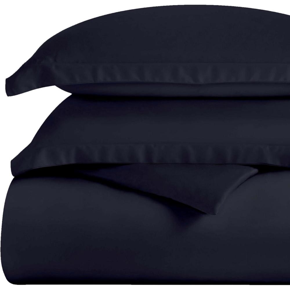 imageSuperior 300Thread Duvet Cover Set Premium LongStaple Cotton Twin BlackNavy Blue