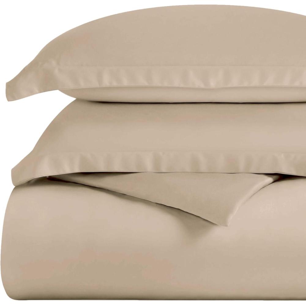 imageSuperior 300Thread Duvet Cover Set Premium LongStaple Cotton Twin BlackTan