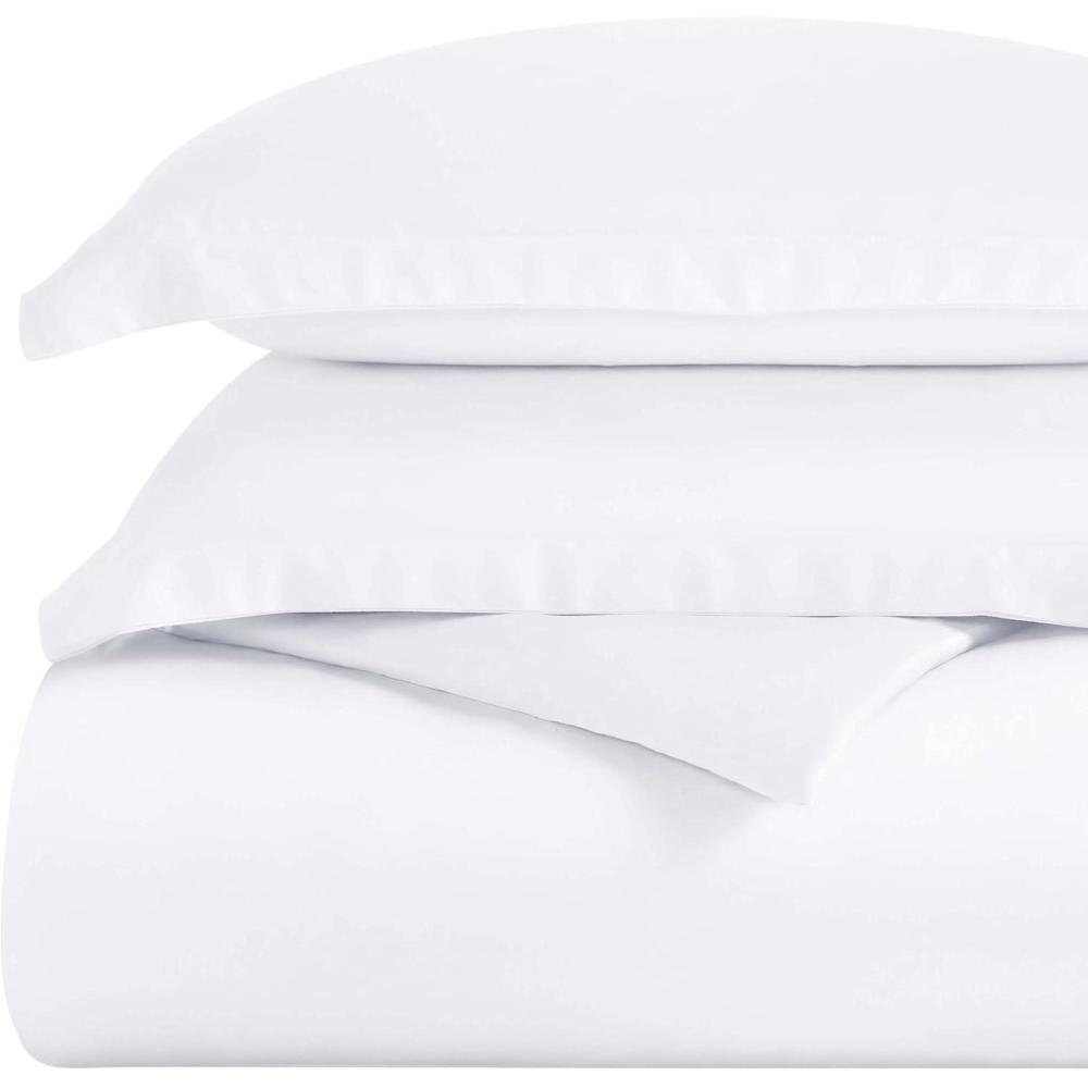 imageSuperior 300Thread Duvet Cover Set Premium LongStaple Cotton Twin BlackWhite