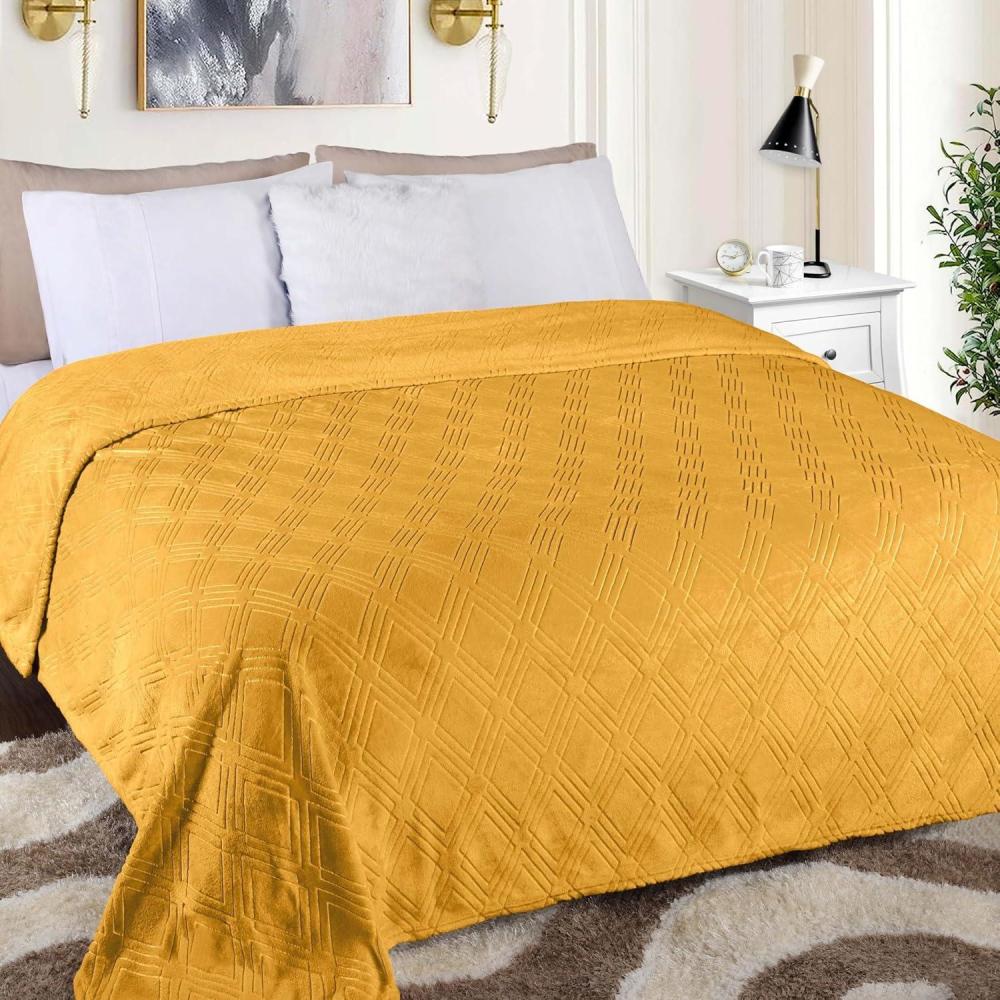 imageSuperior Alaska Collection Quilted Diamond Throw Blanket  Soft Plush Velvety Fleece Blanket for Couch Bed and Living Room Decor  Cozy Warm ampamp Lightweight AllSeason Cover Throw Size WhiteGold