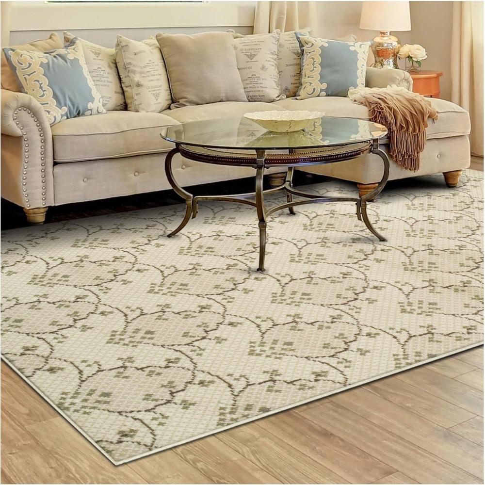 imageSuperior Area Rugs for Bedroom Farmhouse Kitchen Entryway Laundry Room Living Room Decor Cadwell Collection 2 x 3 Beige BlueBeige