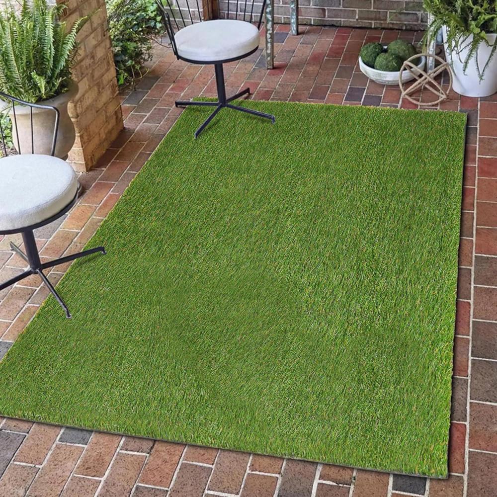 imageSuperior Artificial Grass IndoorOutdoor Area Rug Faux Turf Fake Grass for Backyard Playground Patio Dog Pet Training Synthetic Lawn Floor Decor Rubber Back 1 x 13 GreenGreen  Z