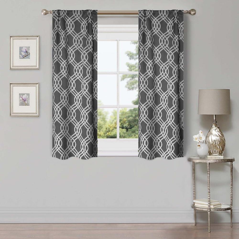 imageSuperior Blackout Curtains Room Darkening Bedroom Drapes Kitchen Living Room Window Accents Sun Blocking Thermal 2 Pack Ribbon Blackout Curtains Set of 2 52quot x 84quot SilverGrey