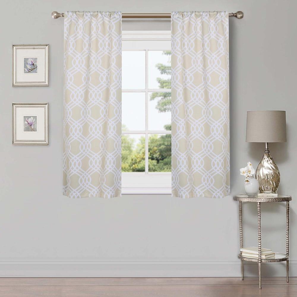 imageSuperior Blackout Curtains Room Darkening Bedroom Drapes Kitchen Living Room Window Accents Sun Blocking Thermal 2 Pack Ribbon Blackout Curtains Set of 2 52quot x 84quot SilverIvory