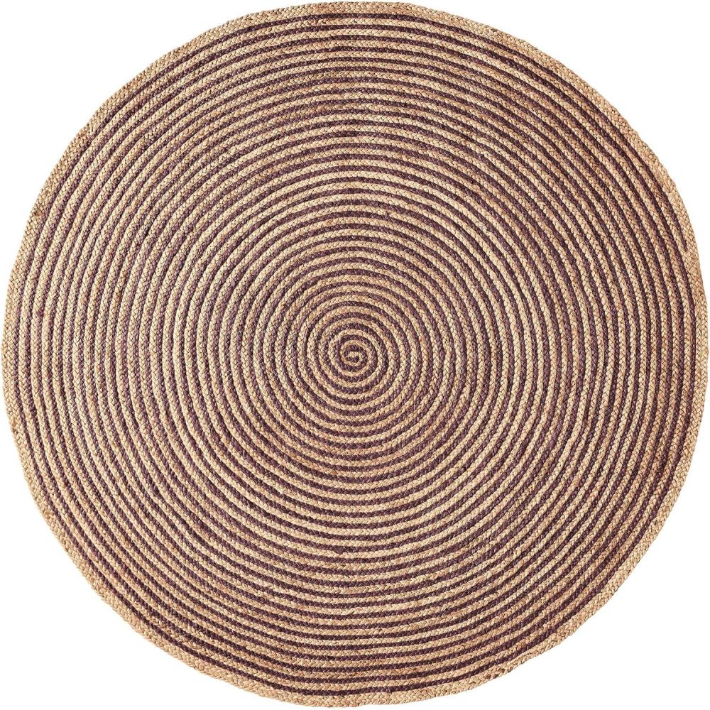 imageSuperior Braided Dyed Jute Handwoven Indoor Area Rug Jute Floor Decor for Dining Room Office Dorm Kitchen Entry HandWoven Modern Farmhouse Rugs 6 Round Navy BluePurple