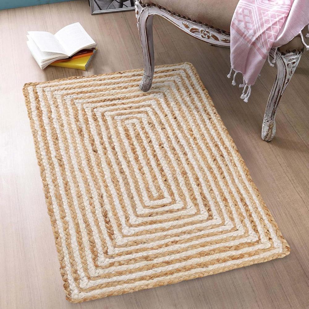 imageSuperior Braided Jute Handwoven Indoor Area Rug Jute Floor Decor for Living Room Dining Room Bedroom Office Dorm Kitchen Entry HandWoven Modern Farmhouse Rugs 6 x 9 Natural TanNatural Tan