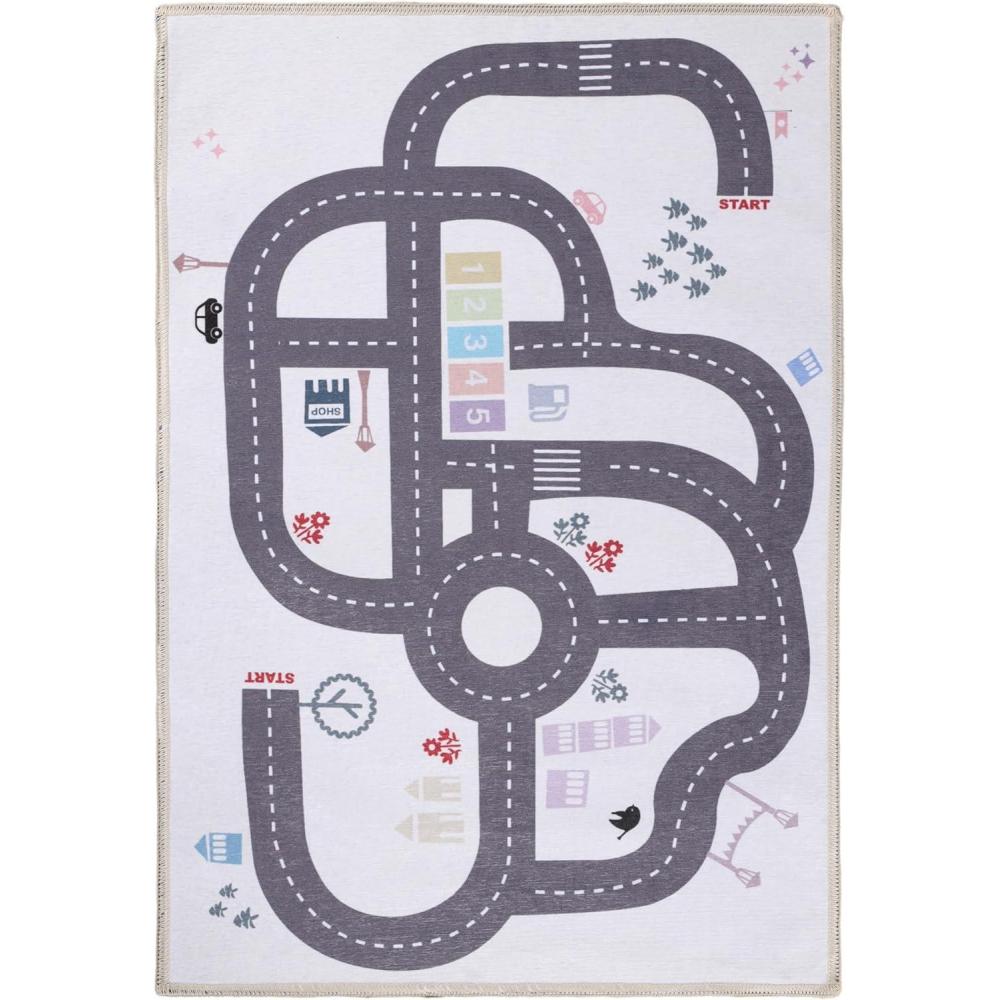 imageSuperior Butterfly Burst NonSlip Indoor Rug for Kids Toddlers ampamp Babies Washable Perfect for Playroom Kids Room Nursery or Bedroom Colorful Butterfly Swirls and Stars 5 x 7 6quot ApricotPath  Ivory