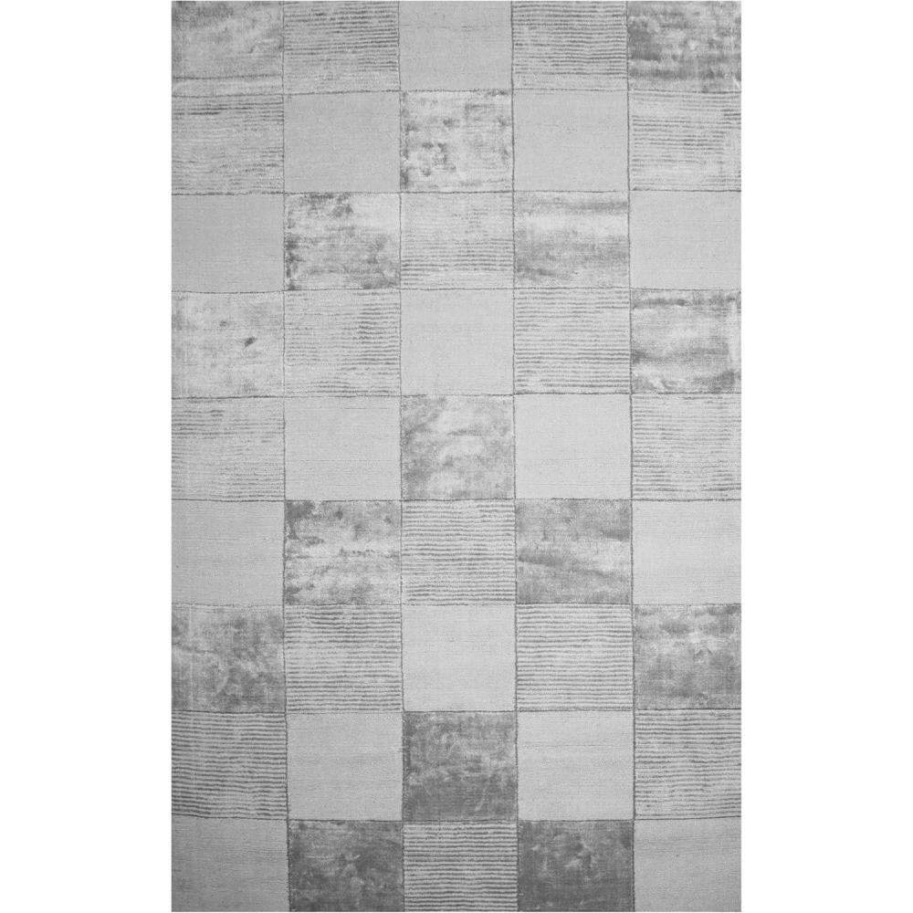 imageSuperior Checkered Hand Woven Viscose Area Rug with Cotton Canvas Backing Neutral Rug with Cool and Silky Soft Viscose Pile  Beige 5 x 8 RugCheckered  Grey