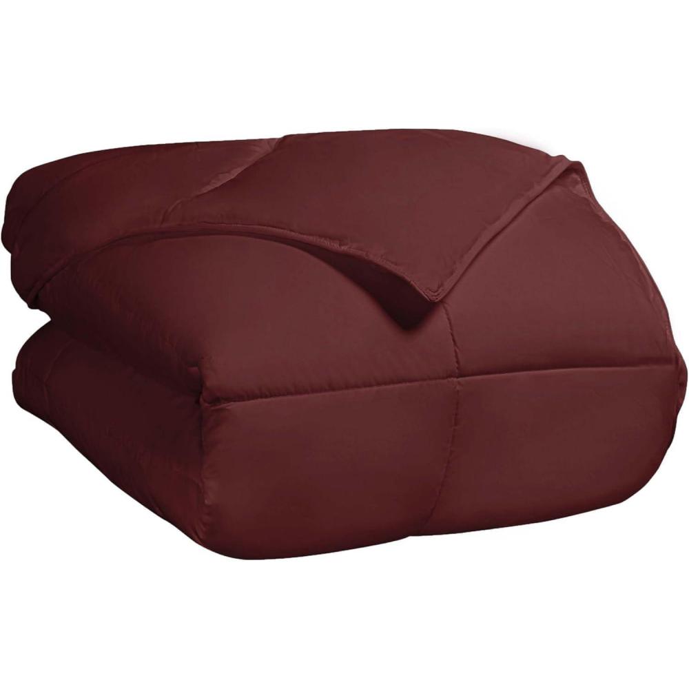 imageSuperior Classic AllSeason Reversible Comforter Comfy Fluffy Cozy Lightweight Decorative Duvet Insert Plush Oversized Bedding Box Quilt Design 4 Corner Loops FullQueen Dusty OrangeBurgundy