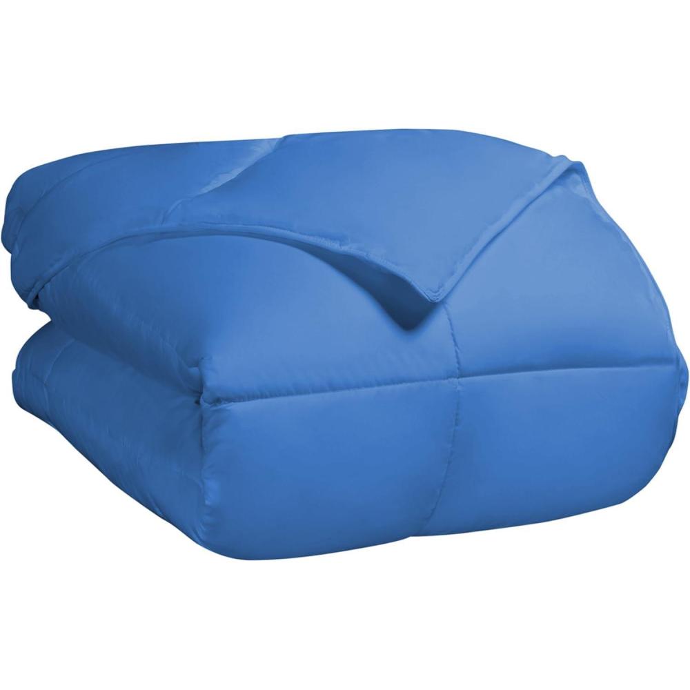 imageSuperior Classic AllSeason Reversible Comforter Comfy Fluffy Cozy Lightweight Decorative Duvet Insert Plush Oversized Bedding Box Quilt Design 4 Corner Loops FullQueen Dusty OrangeAster Blue