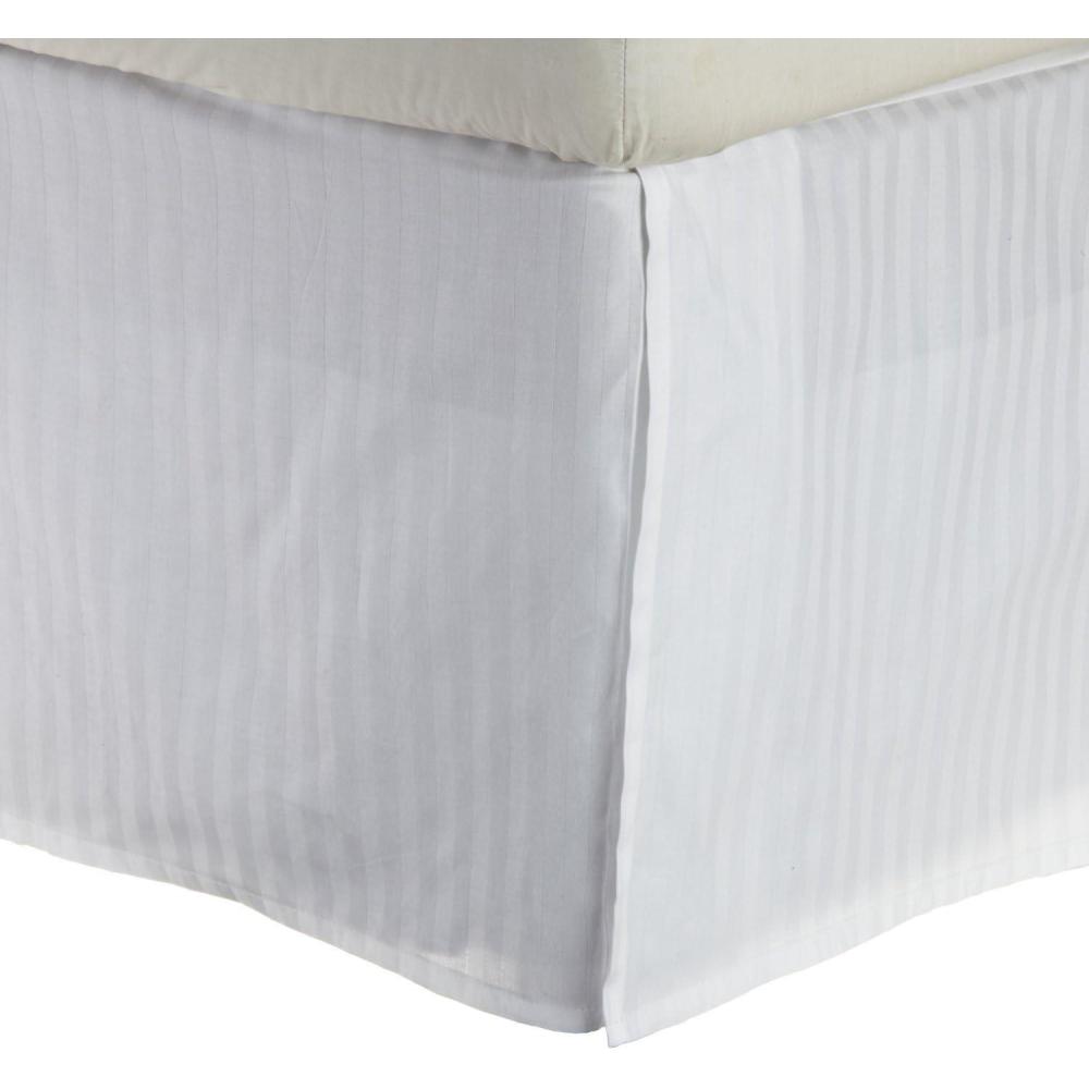 imageSuperior Combed Cotton 300 Thread Count Bed Skirt Stripe Black TwinWhite