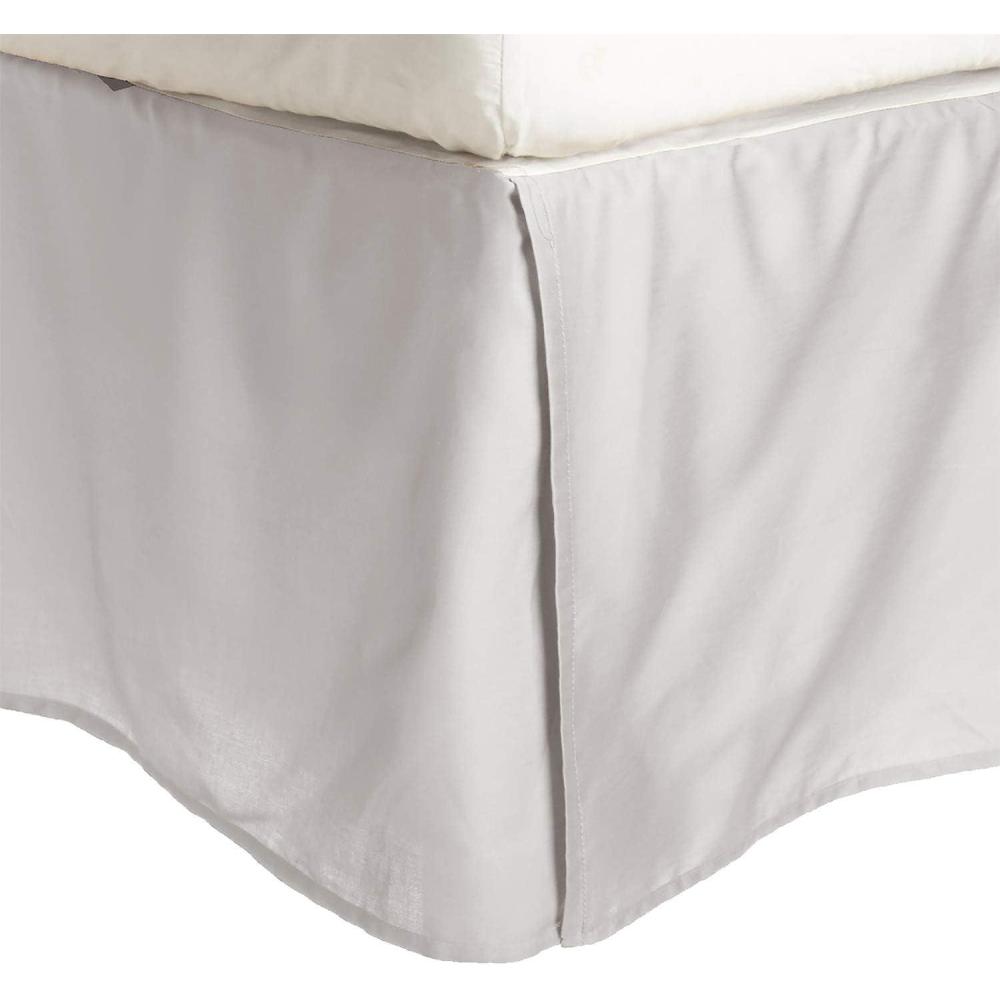 imageSuperior Combed Cotton 300 Thread Count Pleated Bed Skirt Twin IvoryLight Grey