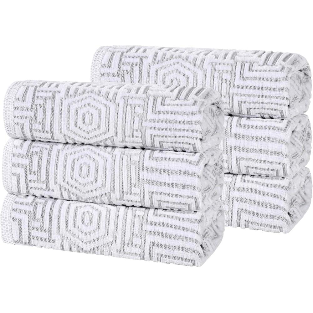 imageSuperior Cotton 8Piece Towel Set Quick Dry Bathroom Essentials Shower Spa Luxury Plush Soft Absorbent Towels Includes 2 Bath 2 Hand 4 WashclothFace Towels Jasper Collection PlatinumPlatinum