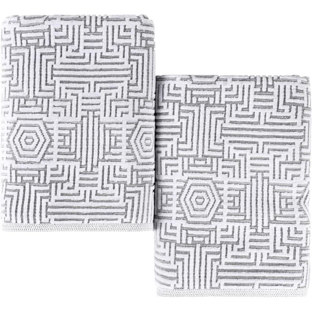 imageSuperior Cotton 8Piece Towel Set Quick Dry Bathroom Essentials Shower Spa Luxury Plush Soft Absorbent Towels Includes 2 Bath 2 Hand 4 WashclothFace Towels Jasper Collection PlatinumCharcoal