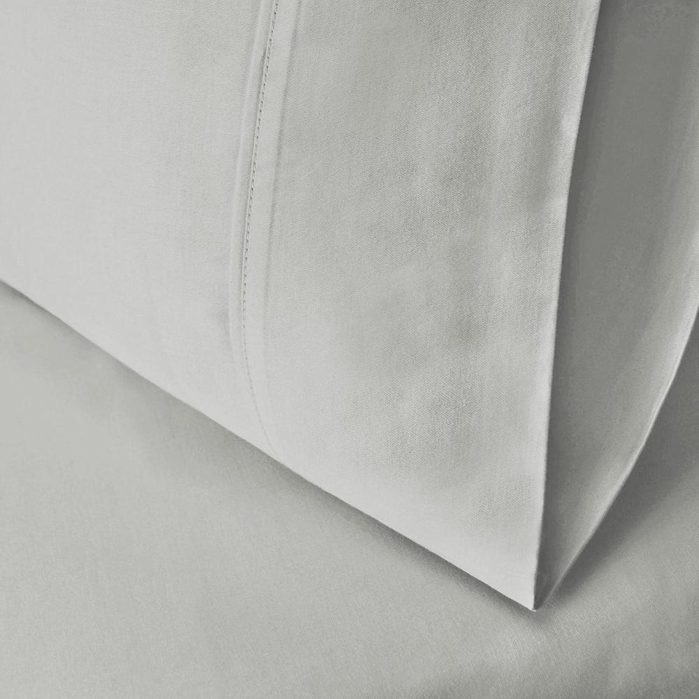 imageSuperior Cotton Blend 600 Thread Count Pillowcases Cotton Rich Pillow Case 2 Pack Solid Pillow Covers Everyday Comfort Basics Bedding Essentials Bed Accents Set of 2 Standard Size WhitePlatinum