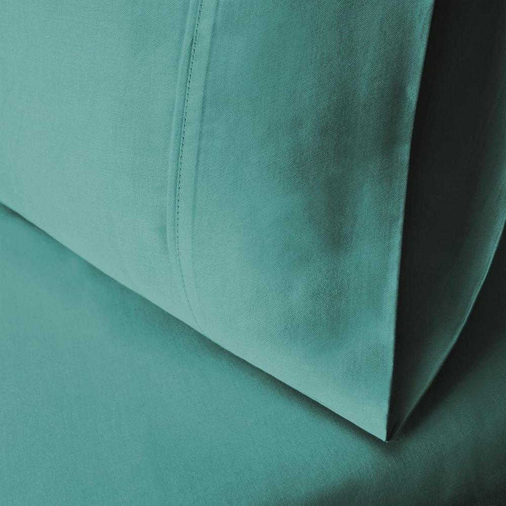 imageSuperior Cotton Blend 600 Thread Count Pillowcases Cotton Rich Pillow Case 2 Pack Solid Pillow Covers Everyday Comfort Basics Bedding Essentials Bed Accents Set of 2 Standard Size WhiteTeal