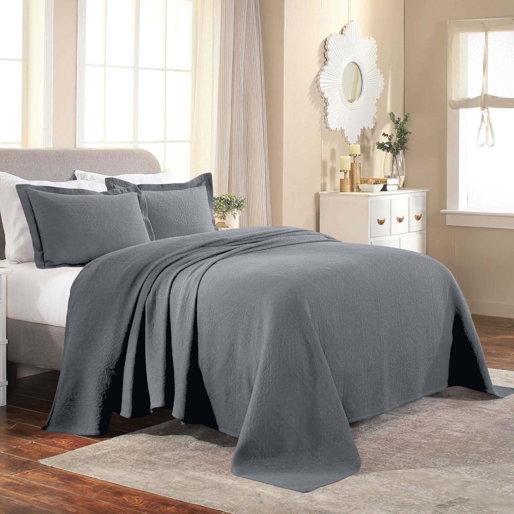 imageSuperior Cotton Fleur De Lis Bedspread Set Warm Blankets AllSeason Bedding Bedroom Decor Decorative Boho Medallion Coverlet Includes 1 Bedspread 2 Pillow Shams Full PeachGrey 03