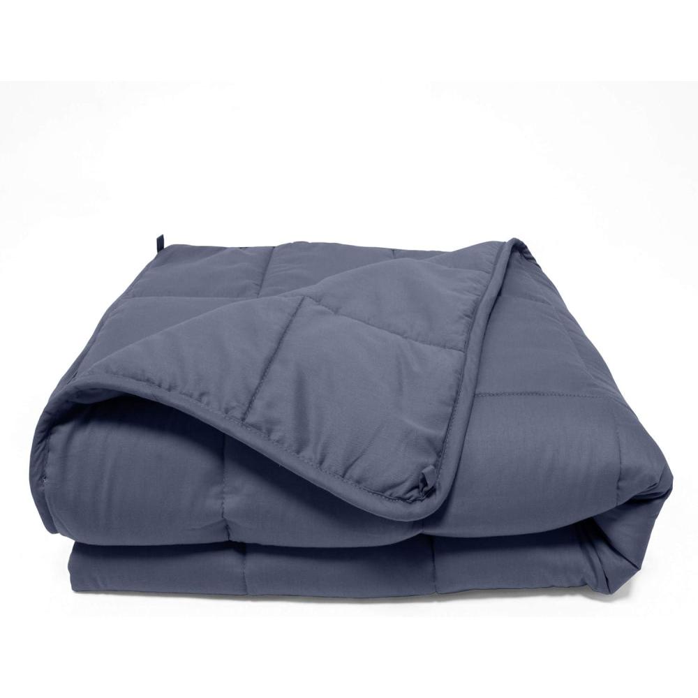 imageSuperior Cotton Weighted Blanket Perfect for Adults Fluffy Baby Blankets Warm Comfy Bedding Bedroom Couch Throw Blankets for Lounging Modern Quilted Blanket 48quot x 72quot  15lbs Orient BlushNavy Blue