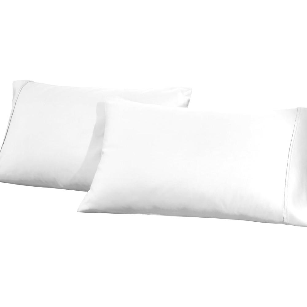 imageSuperior CottonBlend 2Piece Solid Pillowcases  Standard IvoryWhite