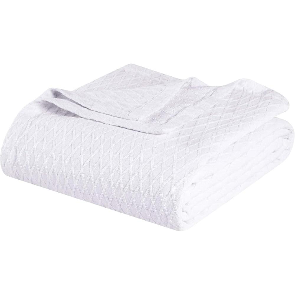 imageSuperior Diamond Weave AllSeason Cotton Blanket Cover for Home Couch Bed Soft Warm Blankets Boho Aesthetic Comfy Cozy and Cute Covers Decorative Bedding Essentials FullQueen ChocolateWhite