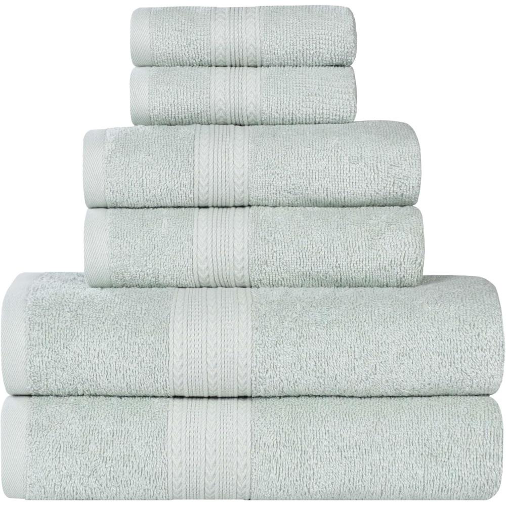 imageSuperior EcoFriendly Cotton 12Piece Face TowelWashcloth Set Small Fast Drying Towels for Face Spa Resort Hotel Hand Shower Guest Bathroom Home Airbnb Apartment Essentials RosewoodAquamarine