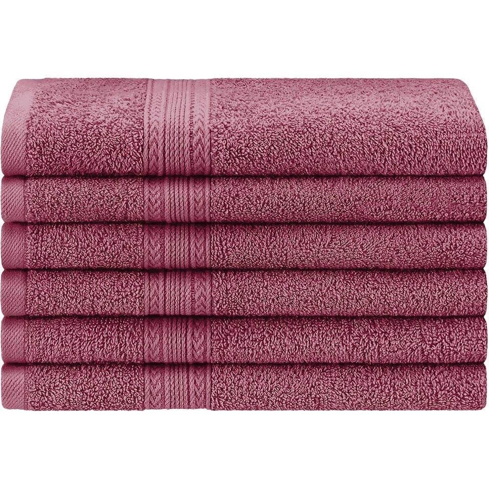 imageSuperior EcoFriendly Cotton 12Piece Face TowelWashcloth Set Small Fast Drying Towels for Face Spa Resort Hotel Hand Shower Guest Bathroom Home Airbnb Apartment Essentials RosewoodRosewood