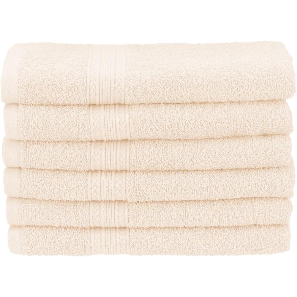 imageSuperior EcoFriendly Cotton 12Piece Face TowelWashcloth Set Small Fast Drying Towels for Face Spa Resort Hotel Hand Shower Guest Bathroom Home Airbnb Apartment Essentials RosewoodIvory