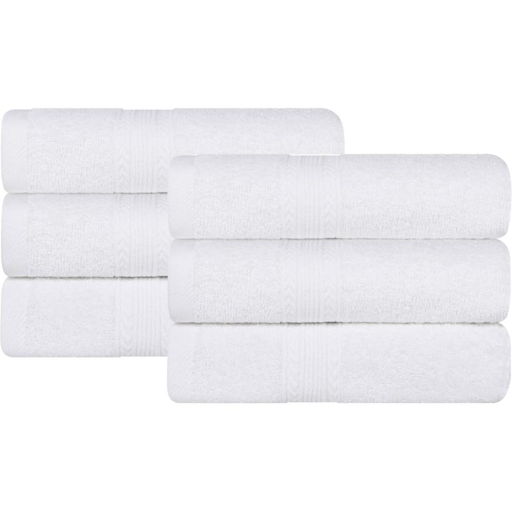 imageSuperior EcoFriendly Cotton 12Piece Face TowelWashcloth Set Small Fast Drying Towels for Face Spa Resort Hotel Hand Shower Guest Bathroom Home Airbnb Apartment Essentials RosewoodWhite