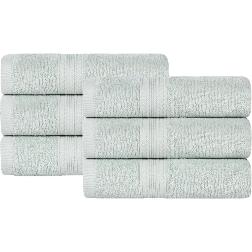 imageSuperior EcoFriendly Cotton 12Piece Face TowelWashcloth Set Small Fast Drying Towels for Face Spa Resort Hotel Hand Shower Guest Bathroom Home Airbnb Apartment Essentials RosewoodAqua Marine