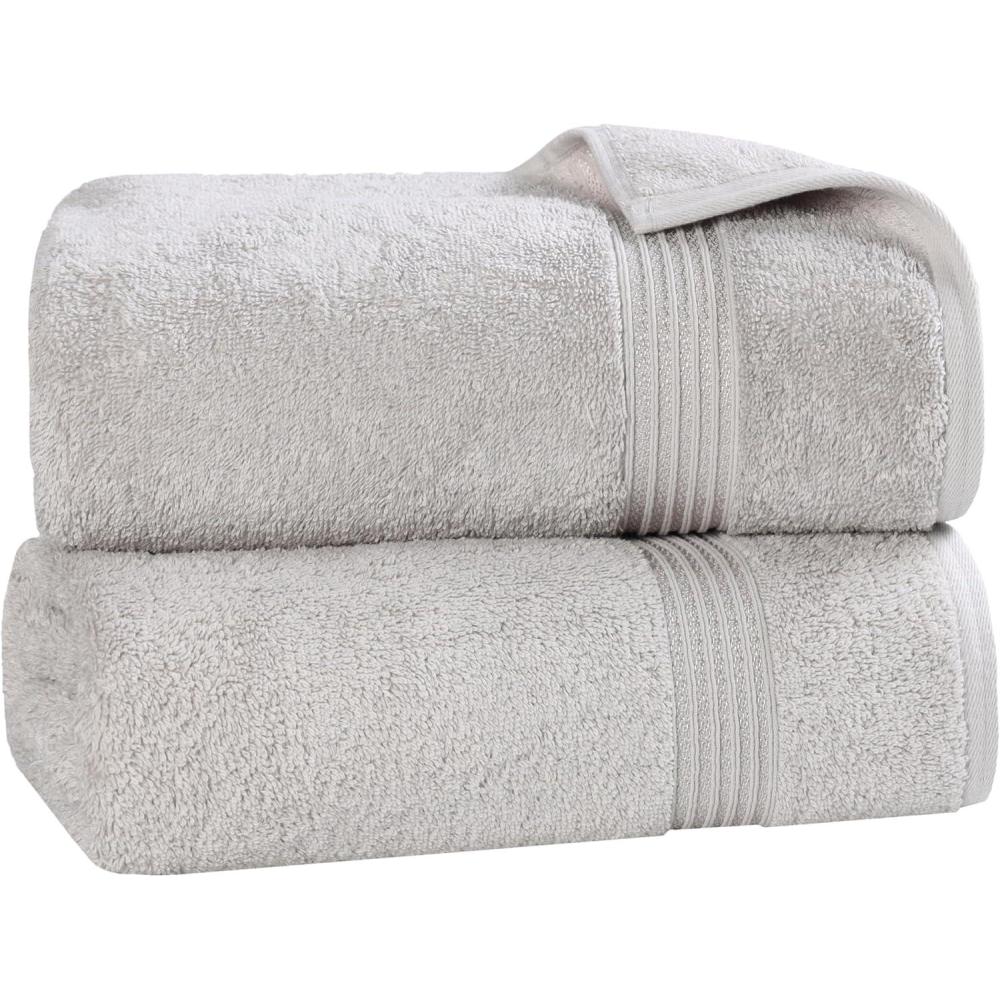 imageSuperior Egyptian Cotton 2Piece Bath Sheet Towel Set Oversized Body Towels For Adults And Kids Large Towel For Bath Shower Guest Bathroom Spa Gym Resort Essentials Airbnb PeachSilver