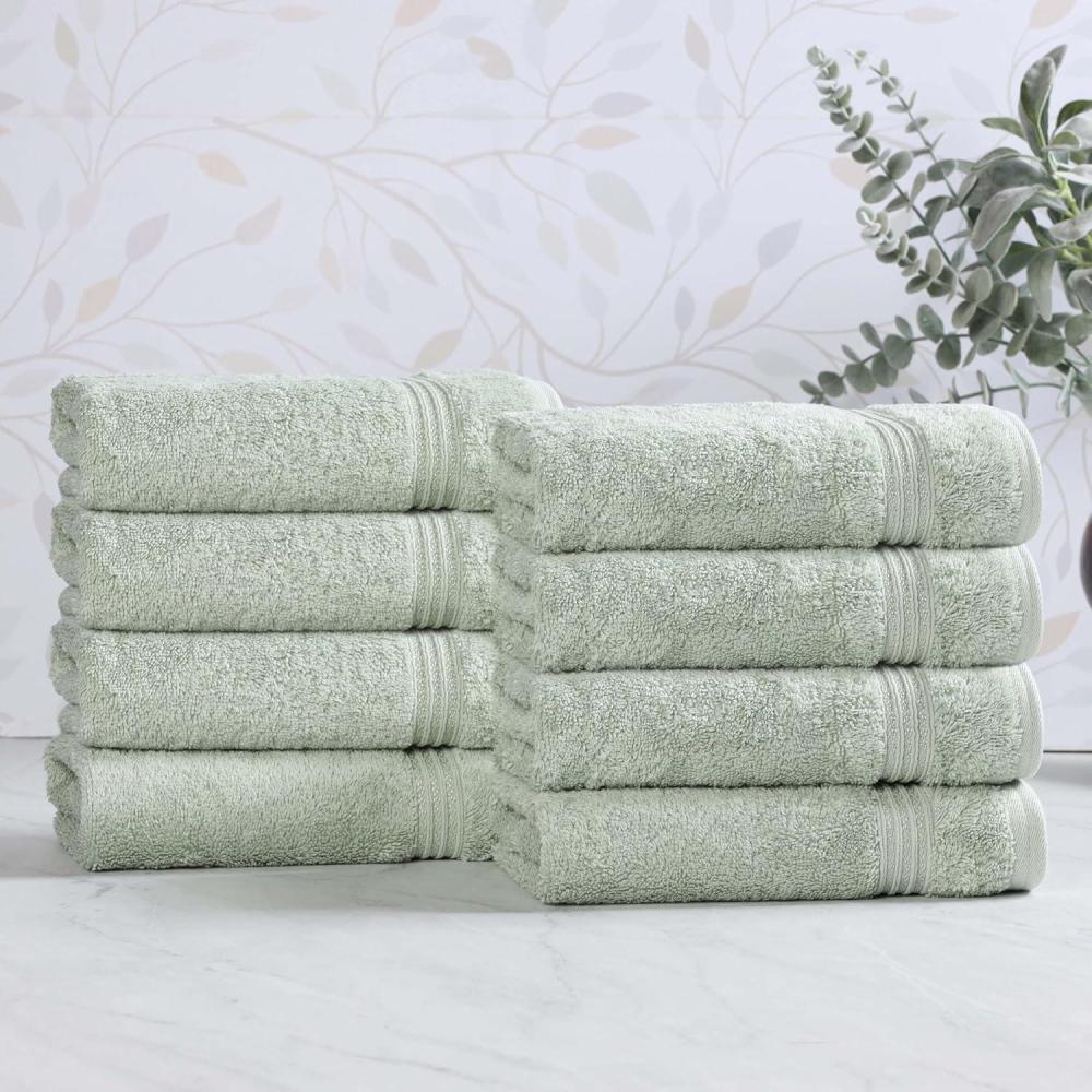 imageSuperior Egyptian Cotton Bath Towel Set Towels For Home Bathroom Master Guest Bath Decor Essentials Quick Dry Absorbent Large Body Towels Spa Hotel Resort Adult Kids Set of 8 CanarySage  Z