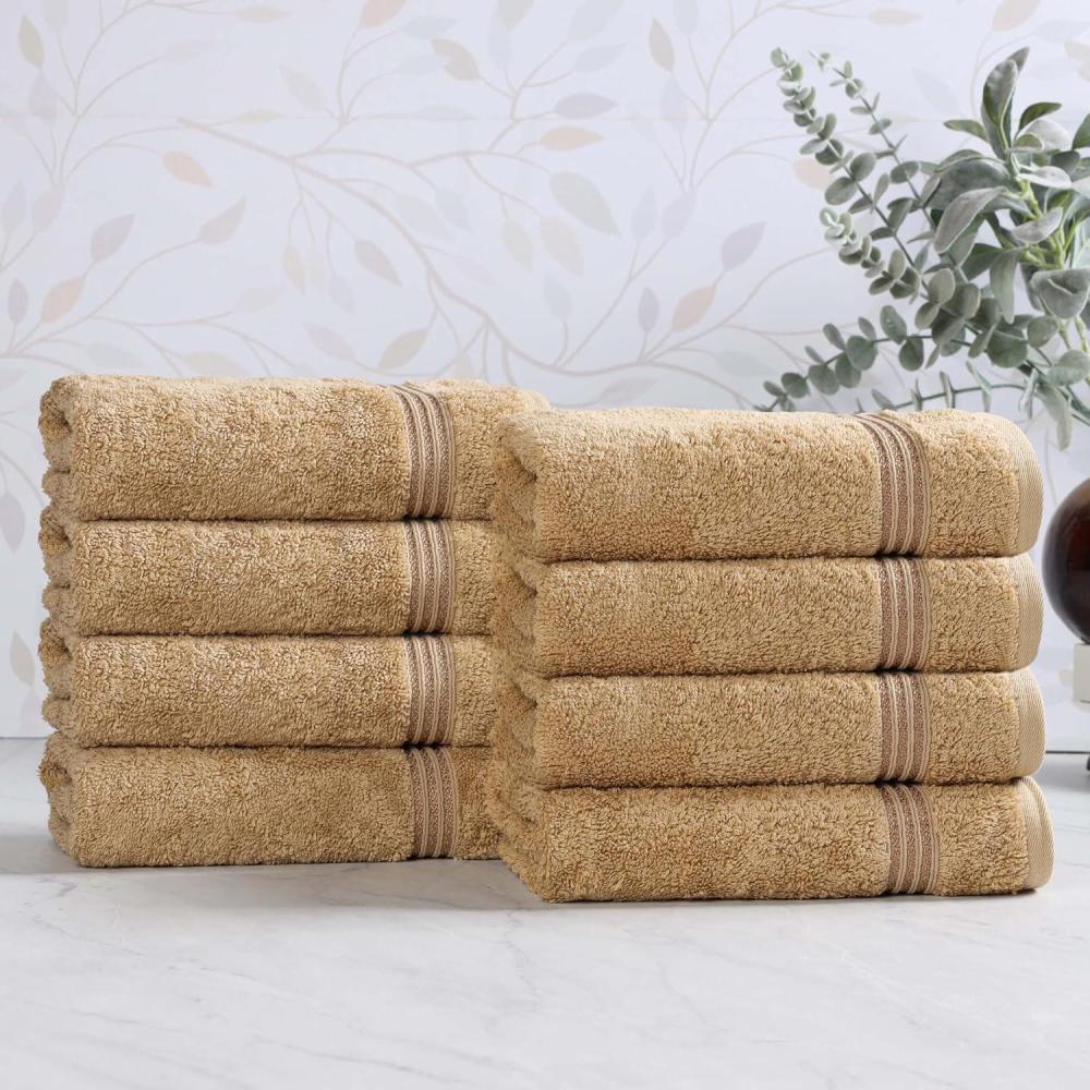 imageSuperior Egyptian Cotton Bath Towel Set Towels For Home Bathroom Master Guest Bath Decor Essentials Quick Dry Absorbent Large Body Towels Spa Hotel Resort Adult Kids Set of 8 CanaryToast  Z