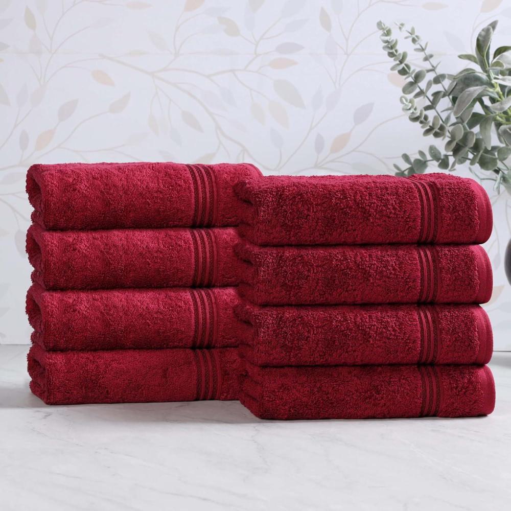 imageSuperior Egyptian Cotton Bath Towel Set Towels For Home Bathroom Master Guest Bath Decor Essentials Quick Dry Absorbent Large Body Towels Spa Hotel Resort Adult Kids Set of 8 CanaryBurgundy  Z