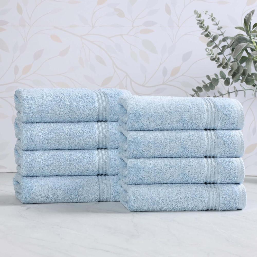 imageSuperior Egyptian Cotton Bath Towel Set Towels For Home Bathroom Master Guest Bath Decor Essentials Quick Dry Absorbent Large Body Towels Spa Hotel Resort Adult Kids Set of 8 CanaryLight Blue  Z