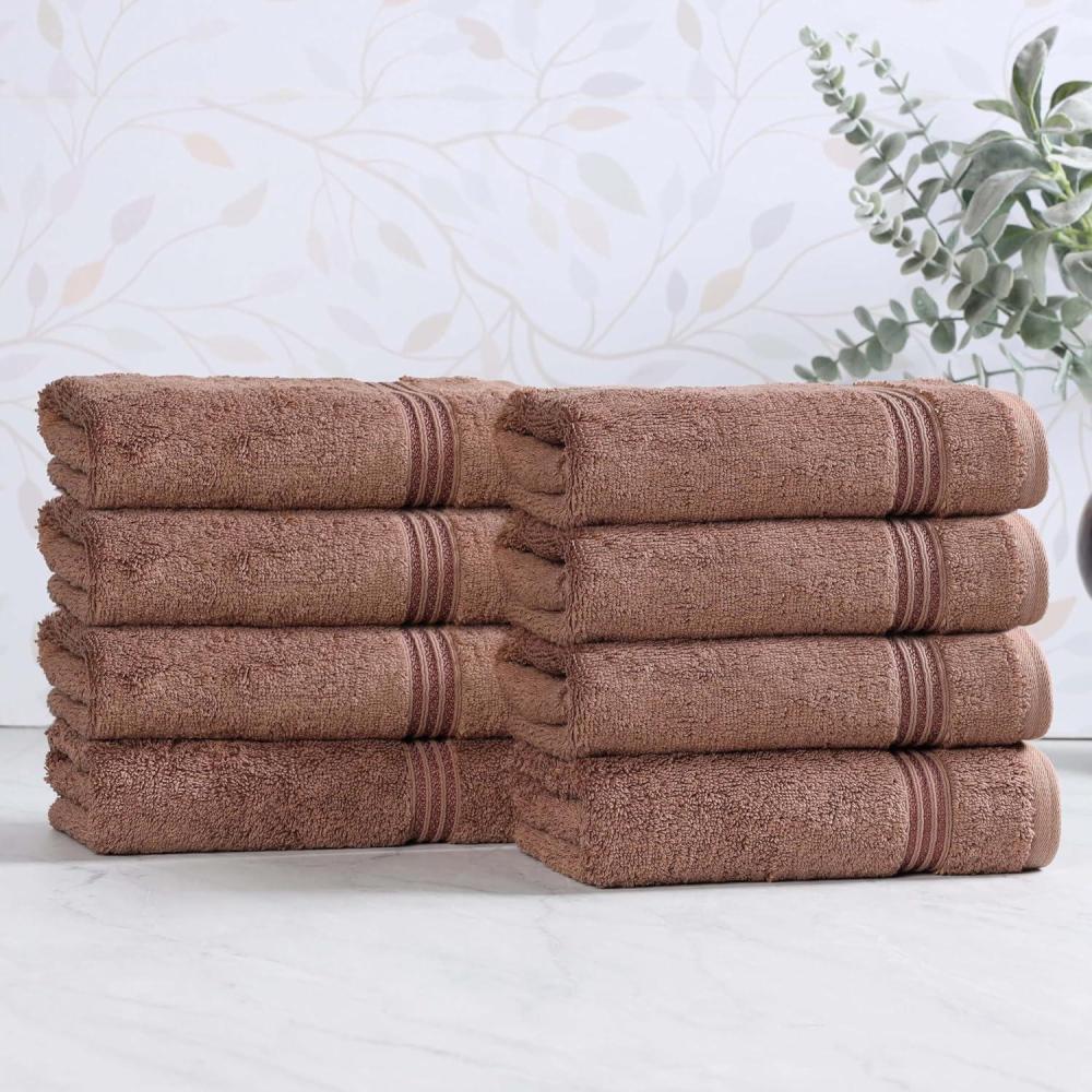 imageSuperior Egyptian Cotton Bath Towel Set Towels For Home Bathroom Master Guest Bath Decor Essentials Quick Dry Absorbent Large Body Towels Spa Hotel Resort Adult Kids Set of 8 CanaryMocha  Z