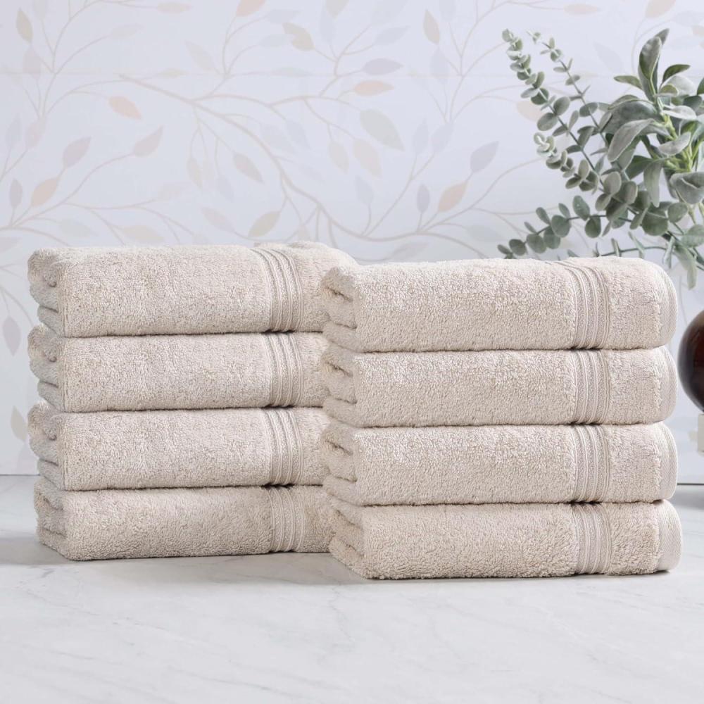 imageSuperior Egyptian Cotton Bath Towel Set Towels For Home Bathroom Master Guest Bath Decor Essentials Quick Dry Absorbent Large Body Towels Spa Hotel Resort Adult Kids Set of 8 CanaryStone