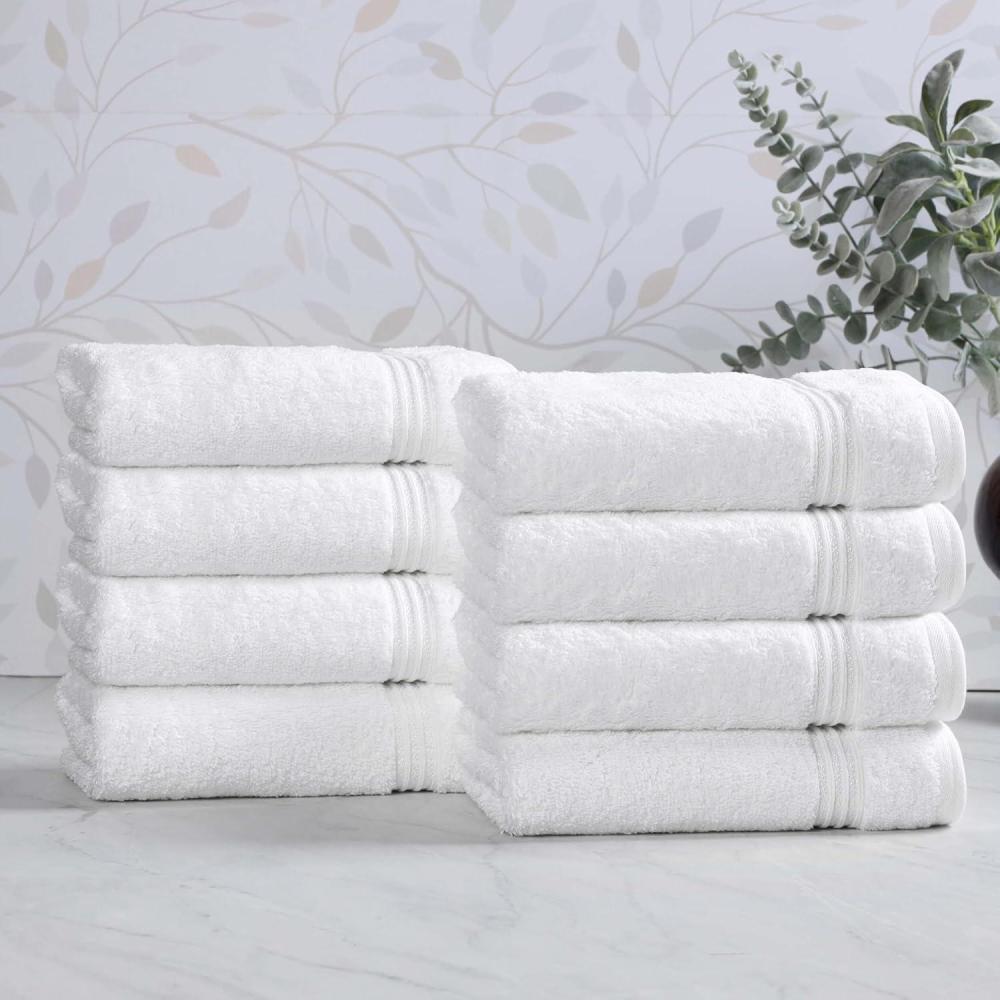 imageSuperior Egyptian Cotton Bath Towel Set Towels For Home Bathroom Master Guest Bath Decor Essentials Quick Dry Absorbent Large Body Towels Spa Hotel Resort Adult Kids Set of 8 CanaryWhite  Z