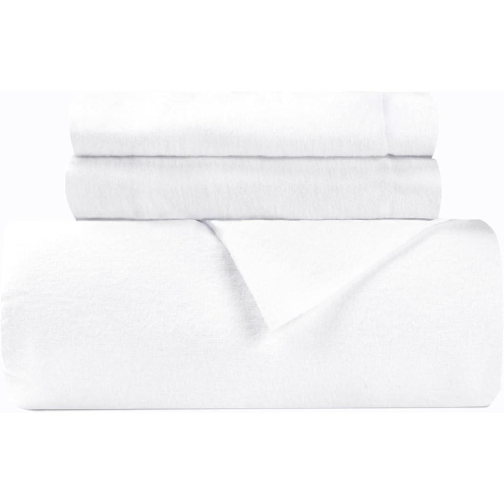 imageSuperior Extra Soft All Season 100 Brushed Cotton Flannel Solid Bedding Duvet Cover Set  Ivory KingCalifornia King SizeWhite